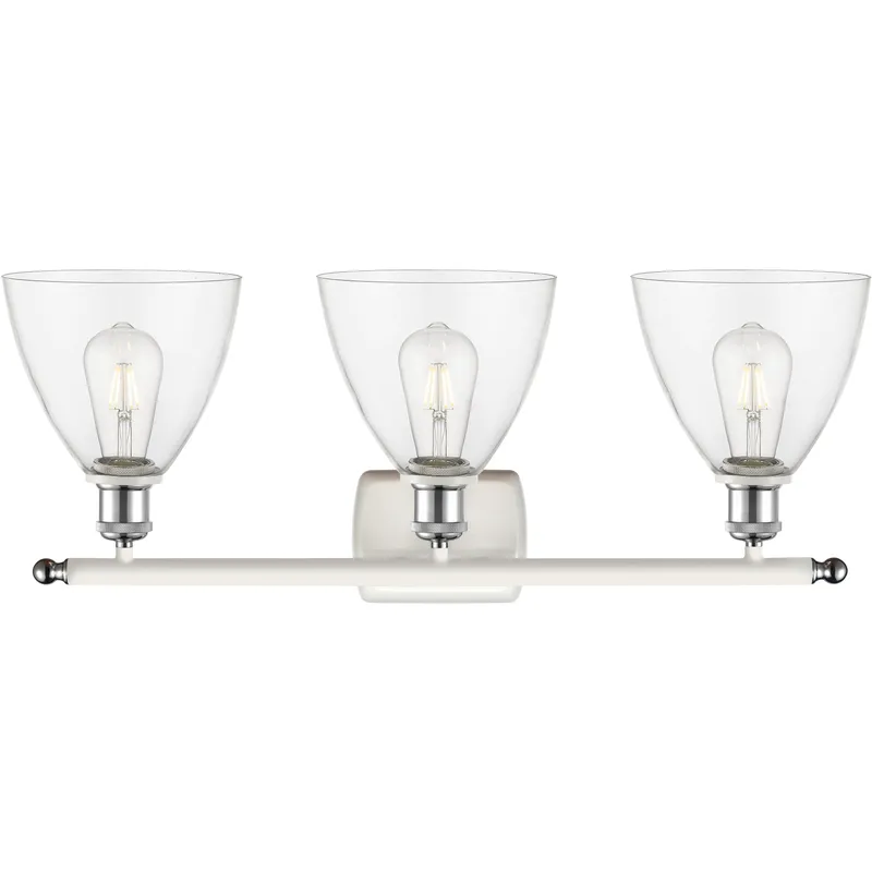 Ballston Ballston Dome LED 28 inch White and Polished Chrome Bath Vanity Light Wall Light in Clear Glass