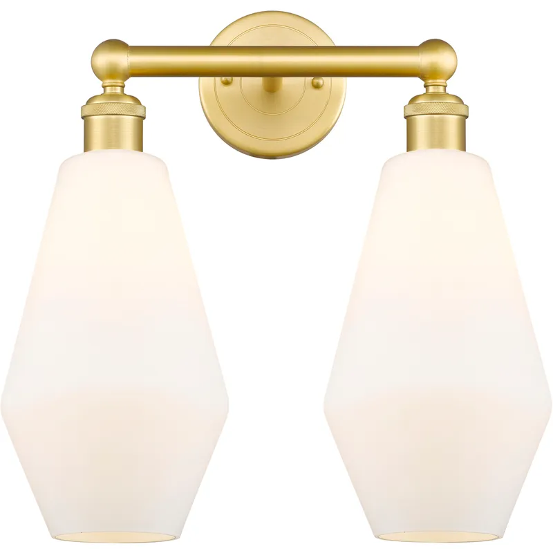 Cindyrella 2 Light 16 inch Satin Gold Bath Vanity Light Wall Light in Cased Matte White