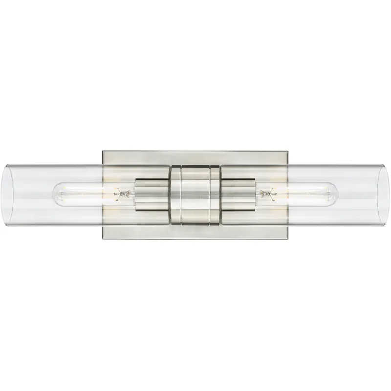 Ballston Urban 2 Light 18 inch Satin Nickel Bath Vanity Light Wall Light in Clear Glass