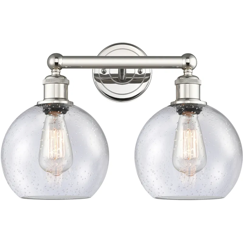 Athens 2 Light 17 inch Polished Nickel Bath Vanity Light Wall Light in Seedy
