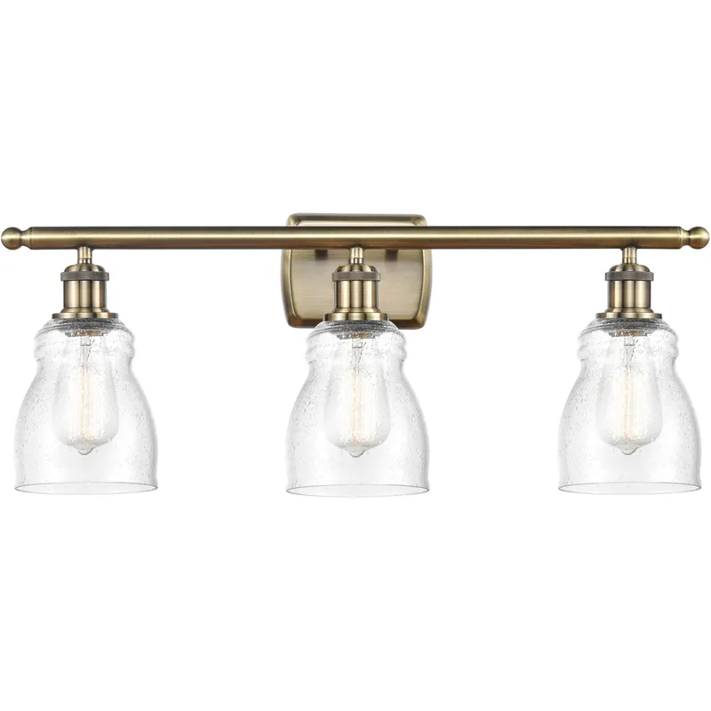Ballston Ellery LED 26 inch Antique Brass Bath Vanity Light Wall Light in Seedy Glass, Ballston