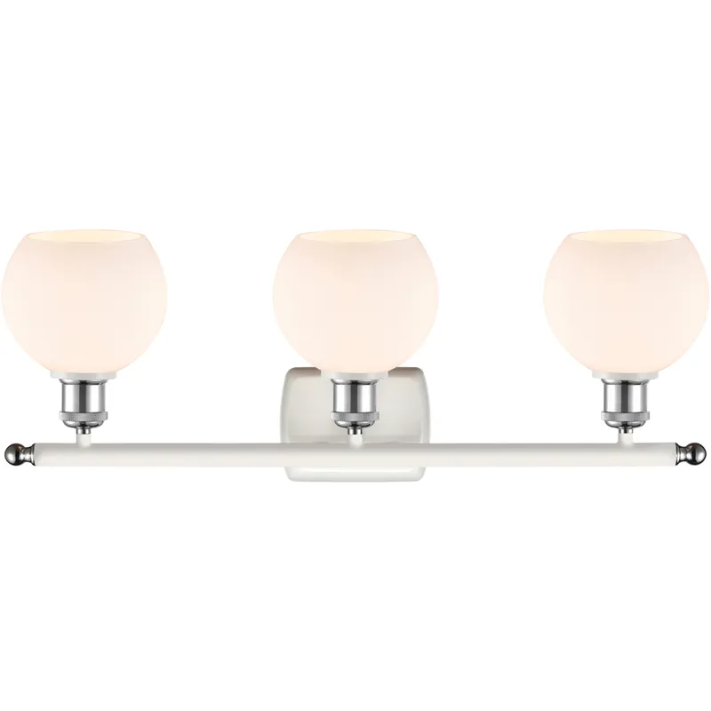 Ballston Athens LED 26 inch White and Polished Chrome Bath Vanity Light Wall Light in Matte White Glass