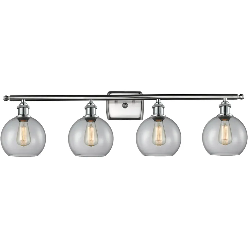 Ballston Athens 4 Light 36 inch Brushed Satin Nickel Bath Vanity Light Wall Light