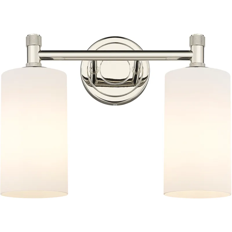 Downtown Urban Crown Point 2 Light 13.88 inch Polished Nickel Bath Vanity Light Wall Light in Matte White
