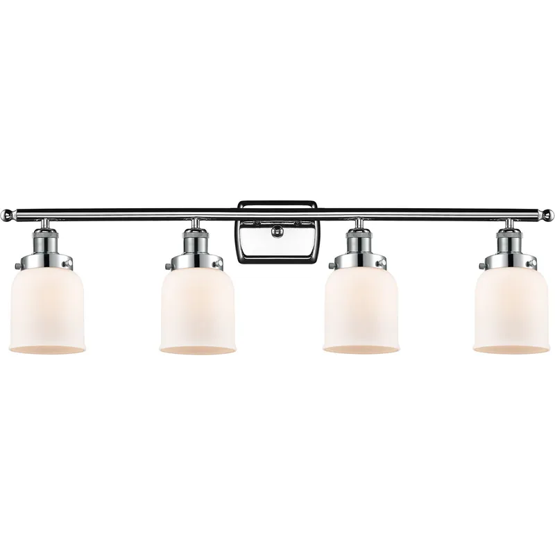 Ballston Small Bell LED 36 inch Polished Chrome Bath Vanity Light Wall Light in Matte White Glass, Ballston