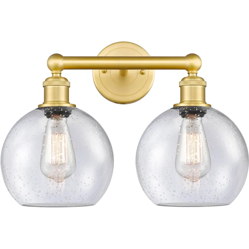 Athens 2 Light 17 inch Satin Gold Bath Vanity Light Wall Light in Seedy