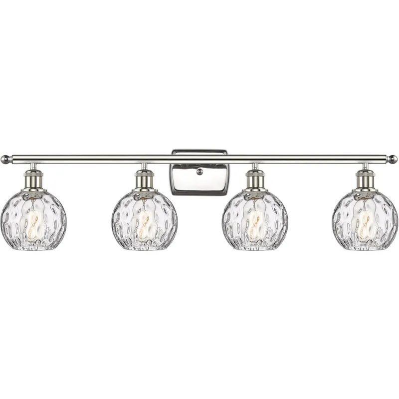 Ballston Athens Water Glass 4 Light 36 inch Polished Nickel Bath Vanity Light Wall Light