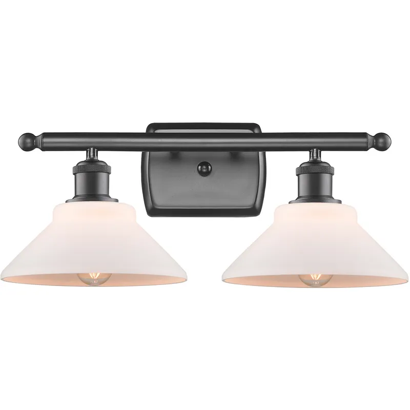 Ballston Orwell 2 Light 18 inch Oil Rubbed Bronze Bath Vanity Light Wall Light in Matte White Glass, Ballston