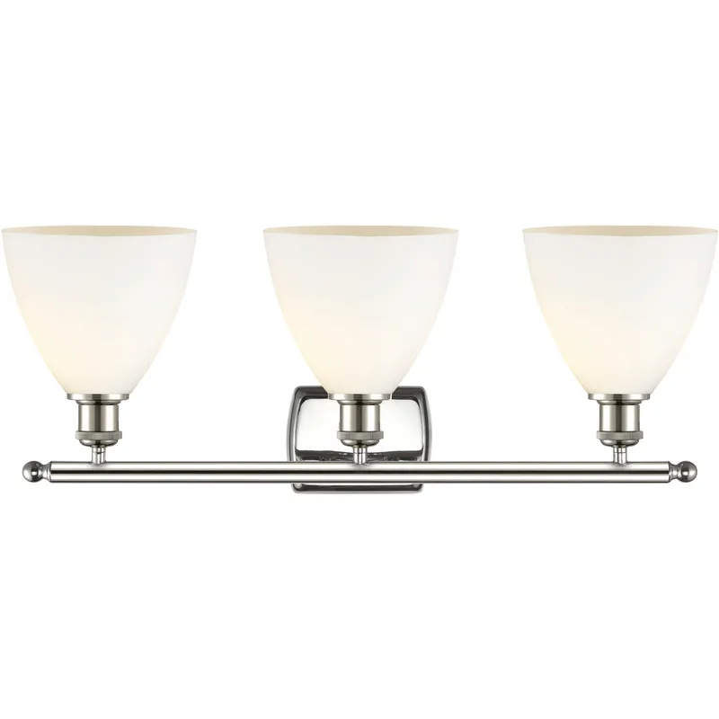 Ballston Ballston Dome LED 28 inch Polished Nickel Bath Vanity Light Wall Light in Matte White Glass