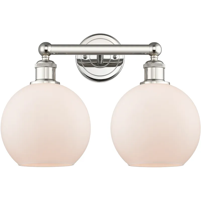Athens 2 Light 17 inch Polished Nickel Bath Vanity Light Wall Light in Matte White