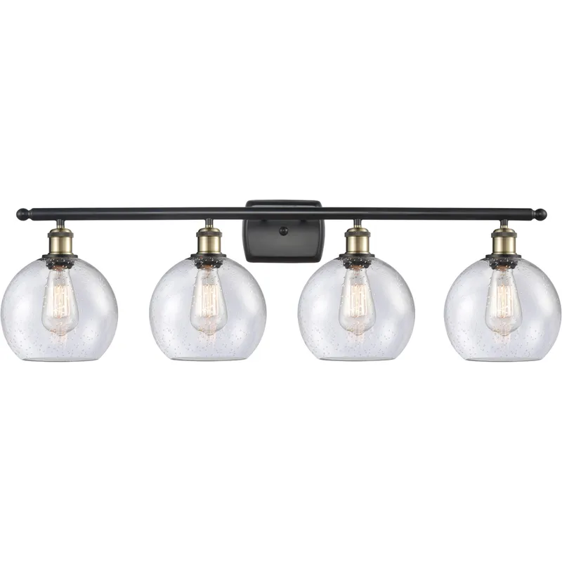 Ballston Athens 4 Light 36 inch Black Antique Brass Bath Vanity Light Wall Light