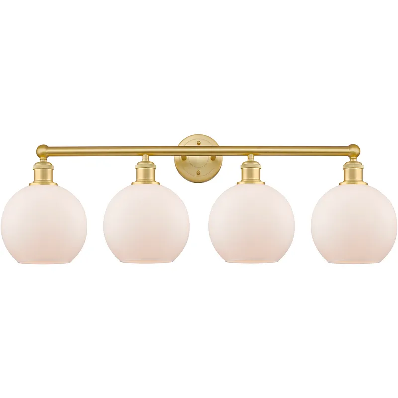 Athens 4 Light 35 inch Satin Gold Bath Vanity Light Wall Light in Matte White