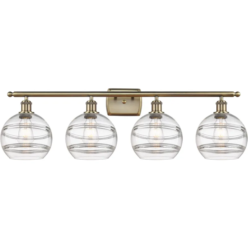 Ballston Rochester 4 Light 38 inch Antique Brass Bath Vanity Light Wall Light