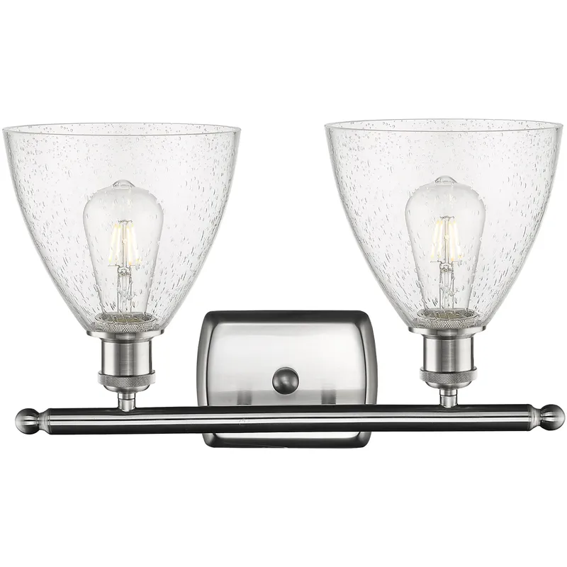 Ballston Ballston Dome LED 18 inch Brushed Satin Nickel Bath Vanity Light Wall Light in Seedy Glass