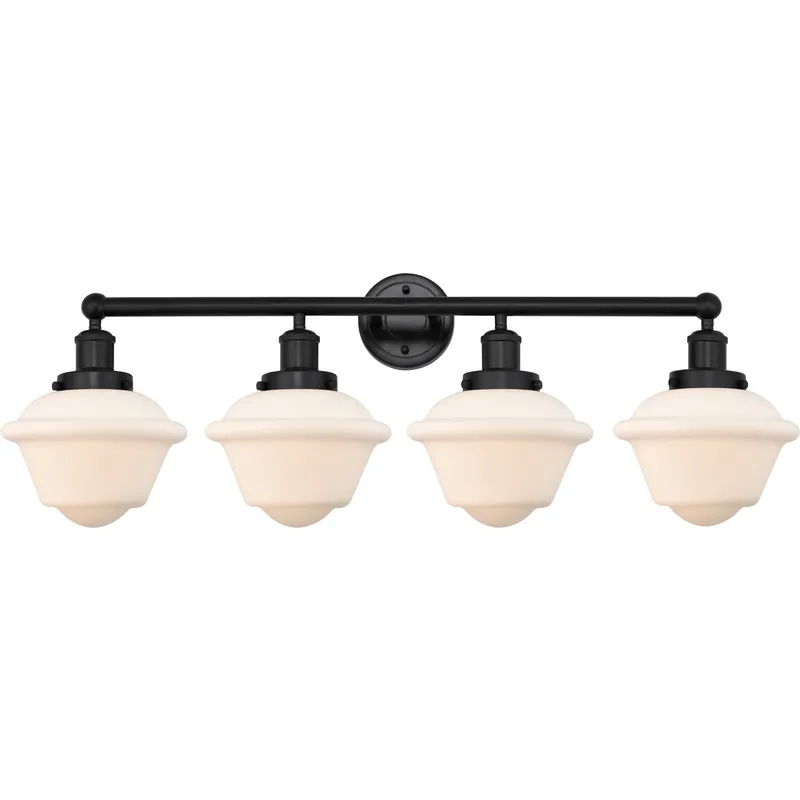 Oxford 4 Light 33.5 inch Matte Black Bath Vanity Light Wall Light