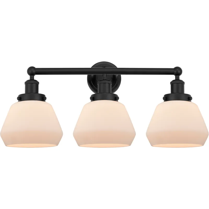 Fulton 3 Light 24.5 inch Matte Black Bath Vanity Light Wall Light