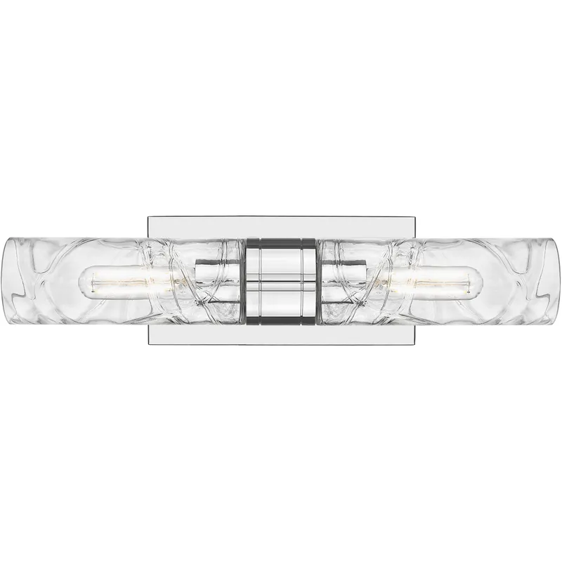 Ballston Urban 2 Light 18 inch Polished Chrome Bath Vanity Light Wall Light in Deco Swirl Glass
