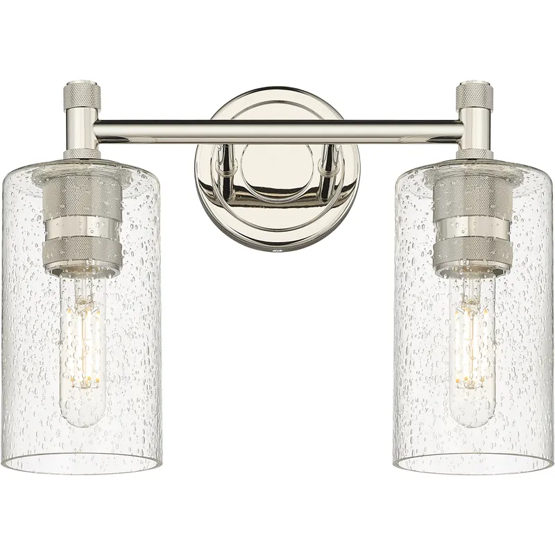 Downtown Urban Crown Point 2 Light 13.88 inch Polished Nickel Bath Vanity Light Wall Light in Seedy