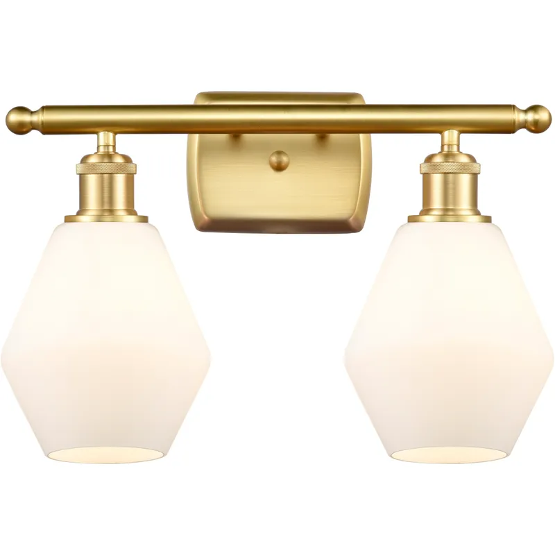 Ballston Cindyrella LED 16 inch Satin Gold Bath Vanity Light Wall Light in Matte White Glass