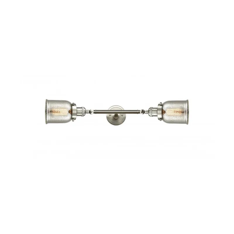 Franklin Restoration Small Bell LED 5 inch Brushed Satin Nickel Bath Vanity Light Wall Light in Silver Plated Mercury Glass, Franklin Restoration