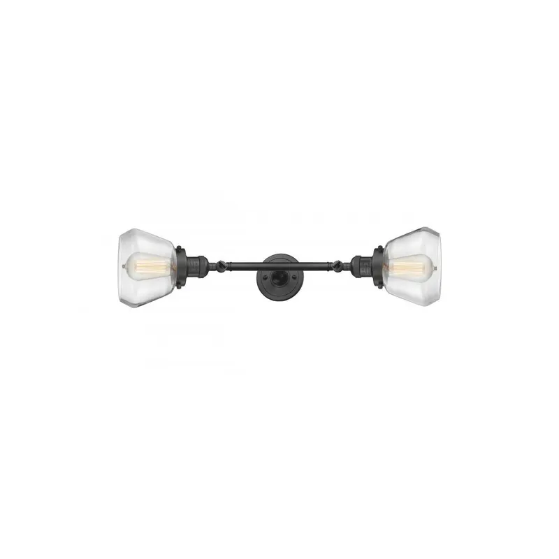 Franklin Restoration Fulton 2 Light 7 inch Oil Rubbed Bronze Bath Vanity Light Wall Light in Clear Glass, Franklin Restoration