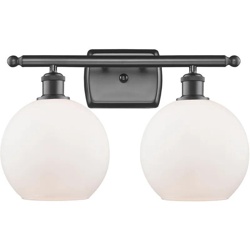 Ballston Athens LED 18 inch Oil Rubbed Bronze Bath Vanity Light Wall Light in Matte White Glass