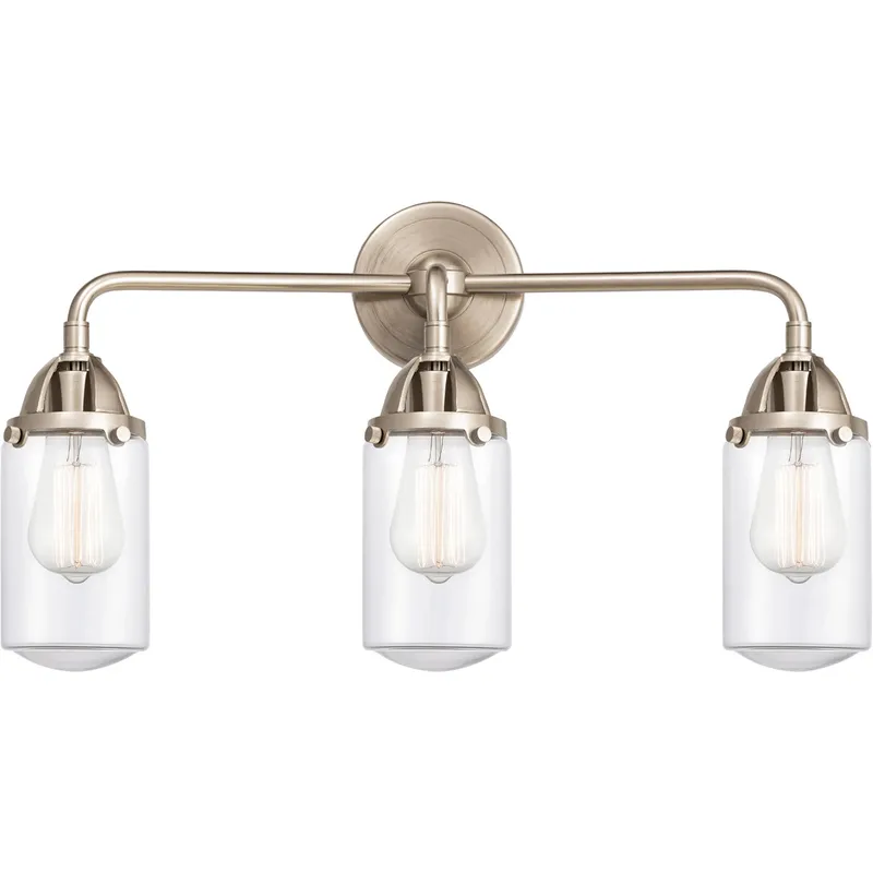 Nouveau 2 Dover LED 23 inch Antique Copper Bath Vanity Light Wall Light in Clear Glass