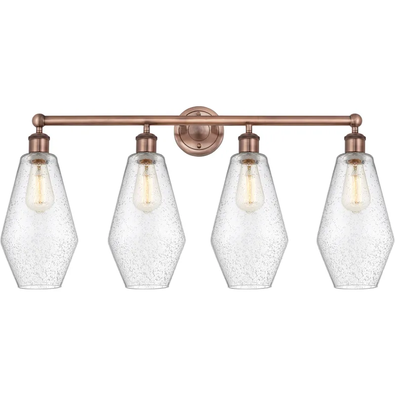 Cindyrella 4 Light 34 inch Antique Copper Bath Vanity Light Wall Light in Seedy