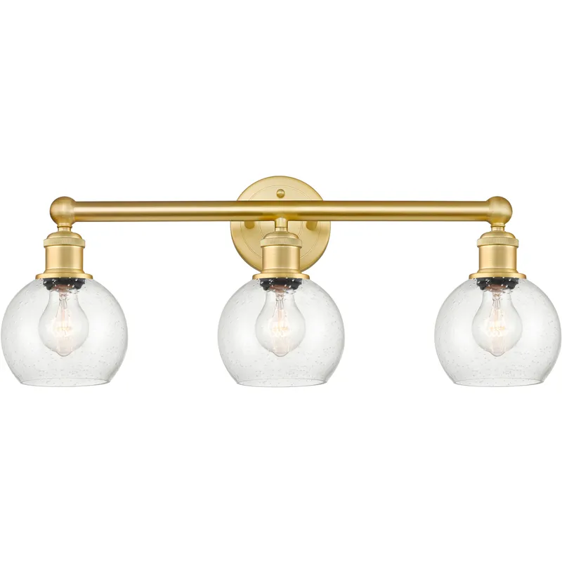 Athens 3 Light 24 inch Satin Gold Bath Vanity Light Wall Light in Seedy