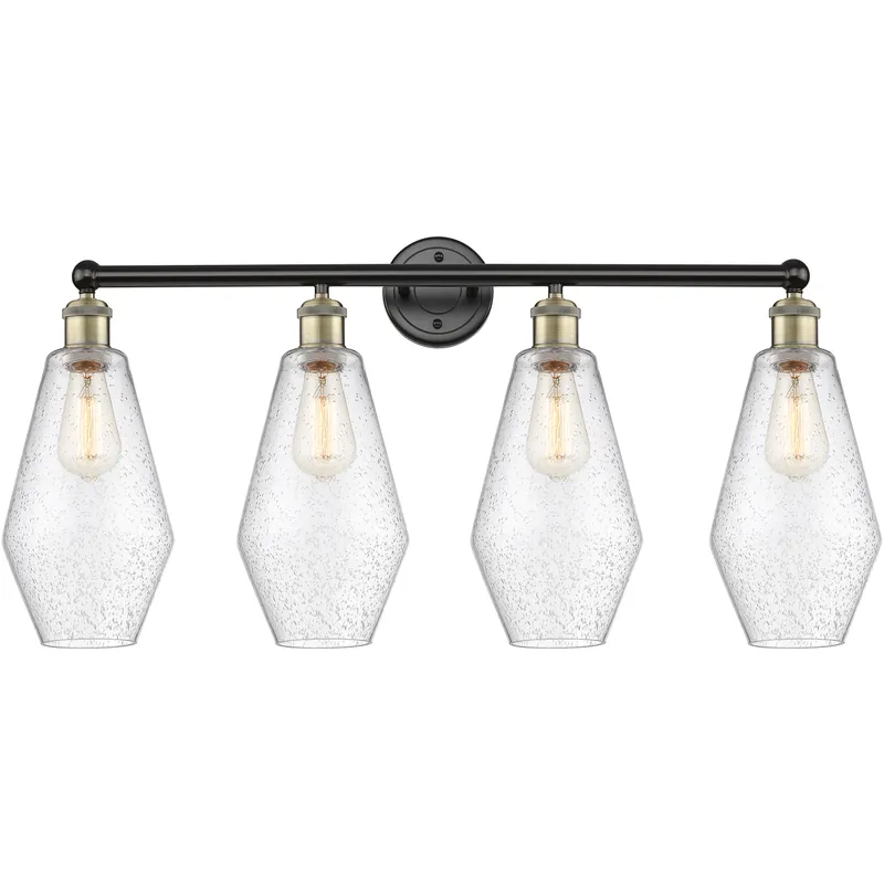 Cindyrella 4 Light 34 inch Black Antique Brass Bath Vanity Light Wall Light in Seedy