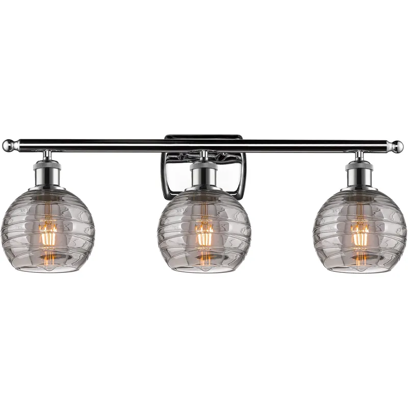 Ballston Athens Deco Swirl 3 Light 25.88 inch Polished Chrome Bath Vanity Light Wall Light