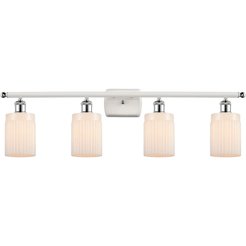 Ballston Hadley LED 36 inch White and Polished Chrome Bath Vanity Light Wall Light in Matte White Glass, Ballston
