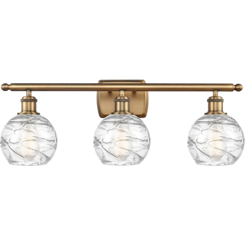 Ballston Small Deco Swirl 3 Light 26 inch Brushed Brass Bath Vanity Light Wall Light, Ballston