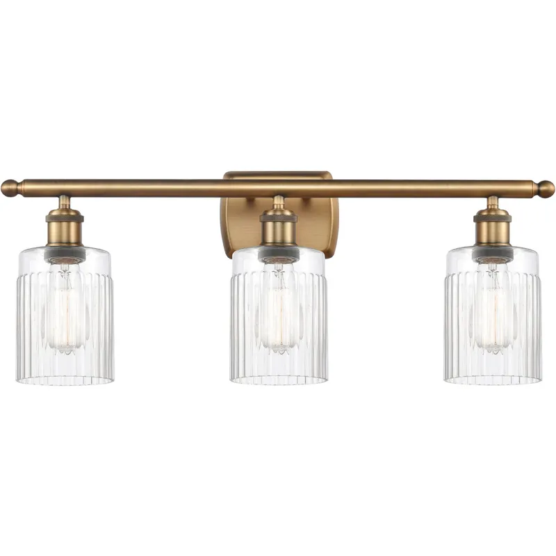 Ballston Hadley 3 Light 26 inch Brushed Brass Bath Vanity Light Wall Light in Clear Glass, Ballston