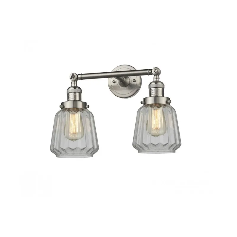 Franklin Restoration Chatham LED 16 inch Brushed Satin Nickel Bath Vanity Light Wall Light in Clear Glass, Franklin Restoration