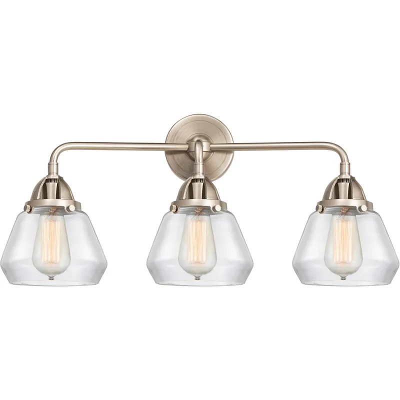 Nouveau 2 Fulton LED 24.75 inch Black Polished Nickel Bath Vanity Light Wall Light in Clear Glass