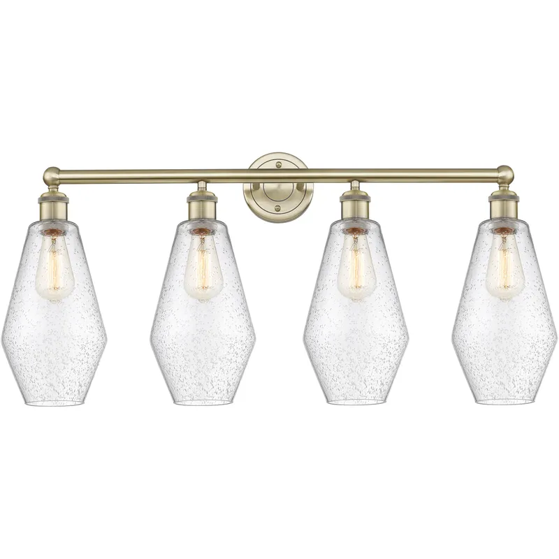 Cindyrella 4 Light 34 inch Antique Brass Bath Vanity Light Wall Light in Seedy