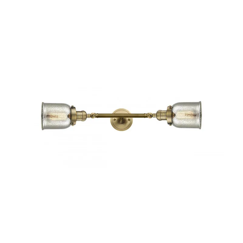 Franklin Restoration Small Bell LED 5 inch Brushed Brass Bath Vanity Light Wall Light in Silver Plated Mercury Glass, Franklin Restoration