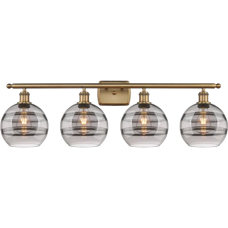 Ballston Rochester 4 Light 38 inch Brushed Brass Bath Vanity Light Wall Light