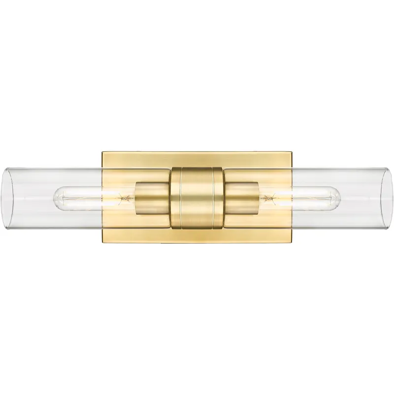 Ballston Urban 2 Light 18 inch Satin Gold Bath Vanity Light Wall Light in Clear Glass