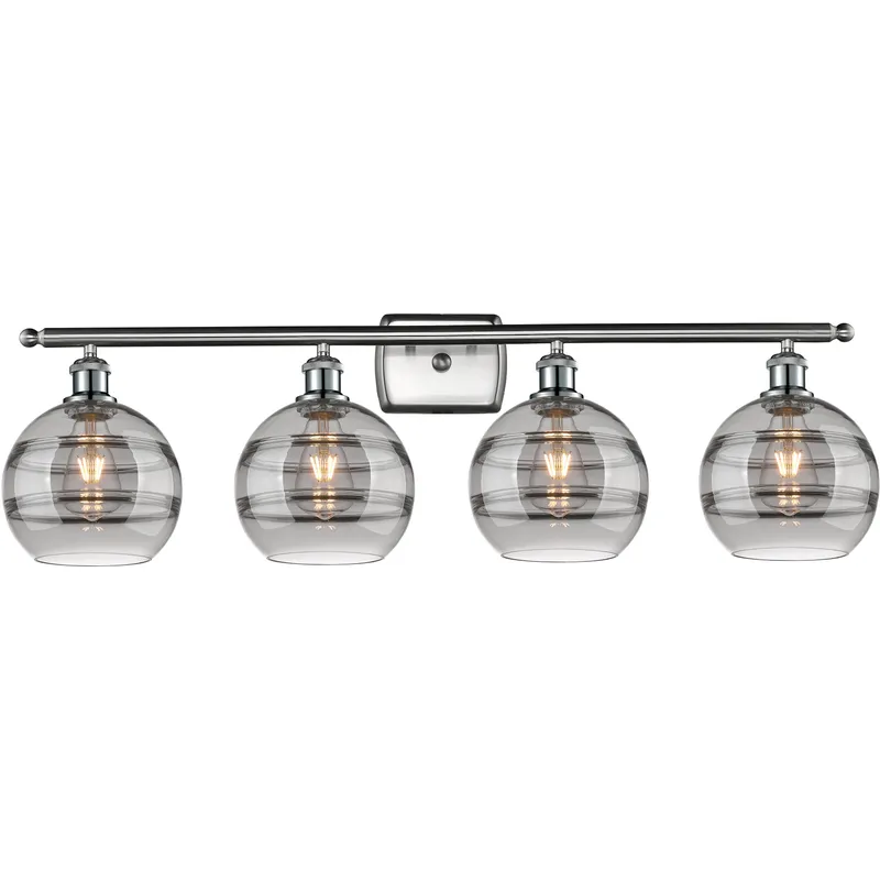Ballston Rochester 4 Light 38 inch Brushed Satin Nickel Bath Vanity Light Wall Light