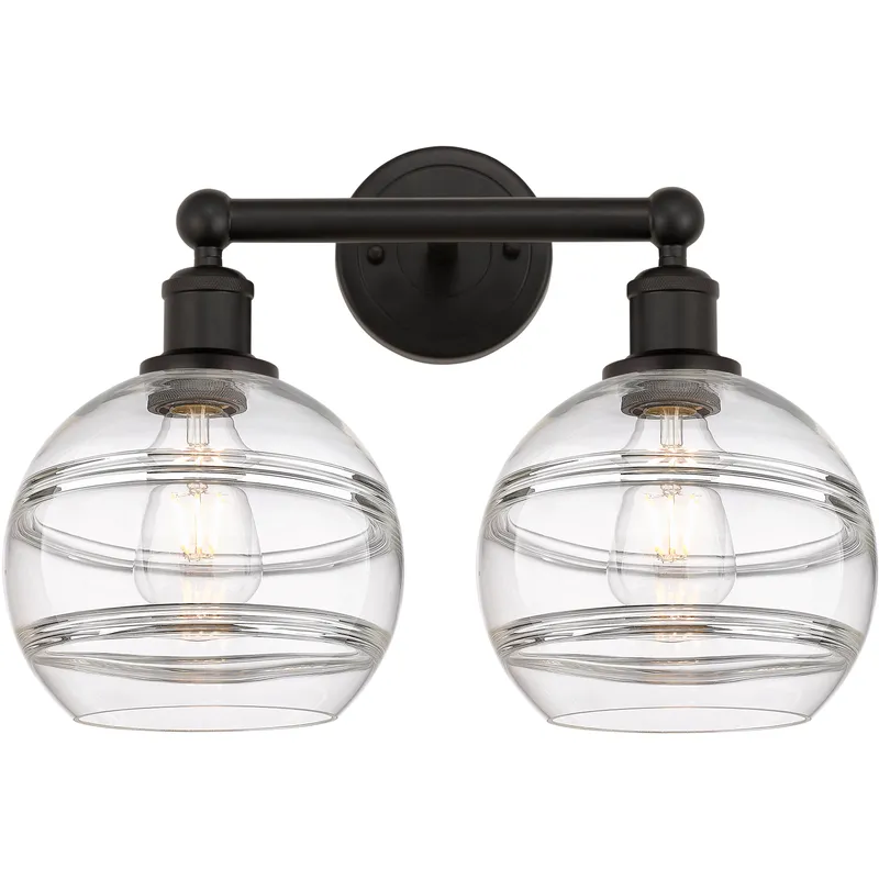 Edison Rochester 2 Light 17 inch Oil Rubbed Bronze Bath Vanity Light Wall Light
