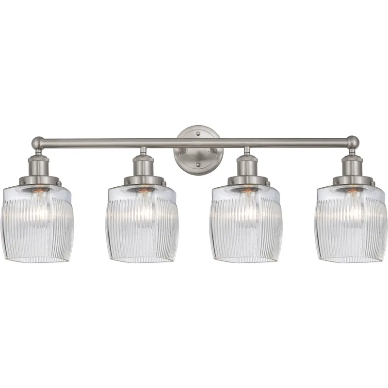Colton 4 Light 33 inch Brushed Satin Nickel Bath Vanity Light Wall Light