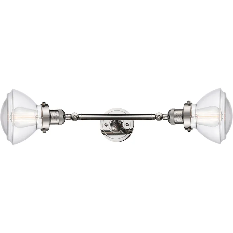 Franklin Restoration Olean 2 Light 7 inch Polished Nickel Bath Vanity Light Wall Light in Clear Glass, Franklin Restoration