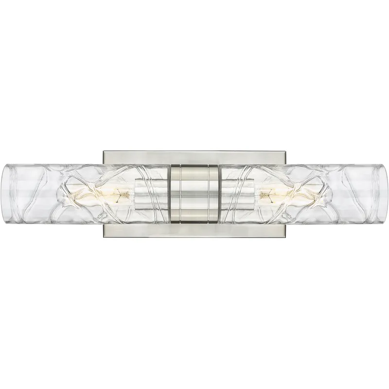 Ballston Urban 2 Light 18 inch Satin Nickel Bath Vanity Light Wall Light in Deco Swirl Glass