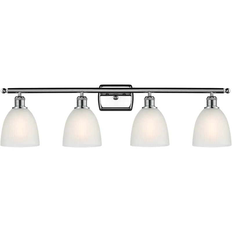 Ballston Castile LED 36 inch Polished Chrome Bath Vanity Light Wall Light in White Glass, Ballston