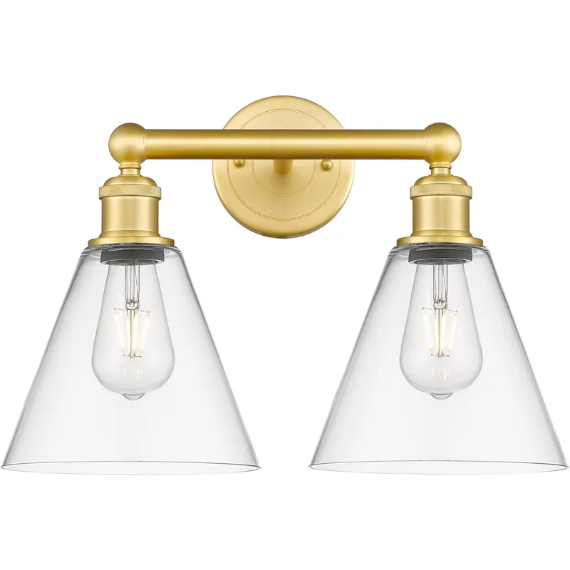 Berkshire 2 Light 17 inch Satin Gold Bath Vanity Light Wall Light in Clear