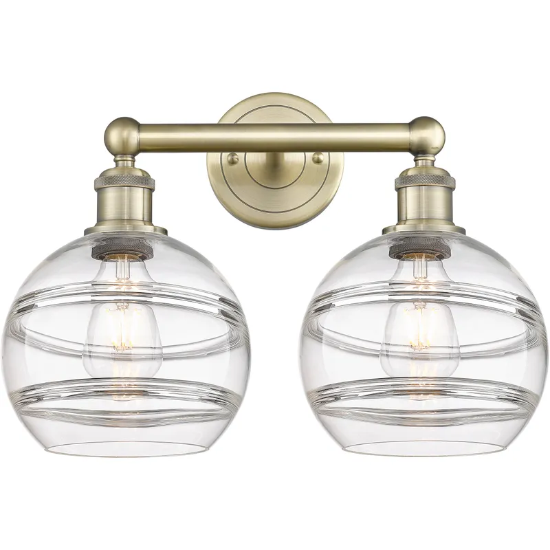 Edison Rochester 2 Light 17 inch Antique Brass Bath Vanity Light Wall Light