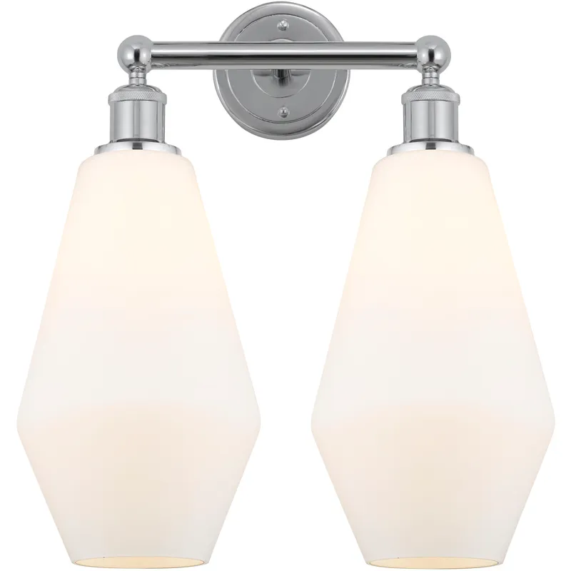 Cindyrella 2 Light 16 inch Polished Chrome Bath Vanity Light Wall Light in Matte White Glass