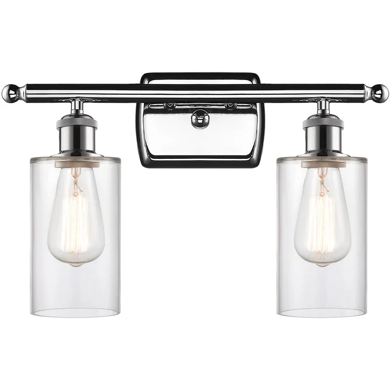 Ballston Clymer 2 Light 16 inch Polished Chrome Bath Vanity Light Wall Light in Clear Glass, Ballston
